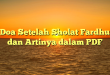 Doa Setelah Sholat Fardhu dan Artinya dalam PDF